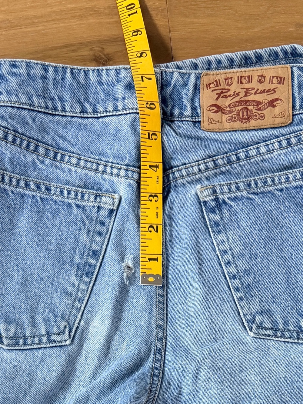 VTG Paris Blues Originals Y2K Side Stripe Flare Jeans Light Wash Juniors Size 7 - Picture 10 of 11
